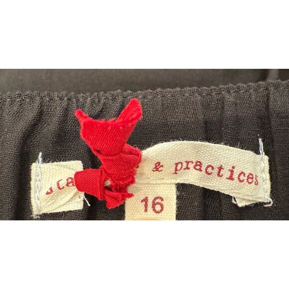 Standards & Practices Solid Stretch Crepe Wide Leg Black Trousers Women’s 16 NEW - Picture 6 of 13